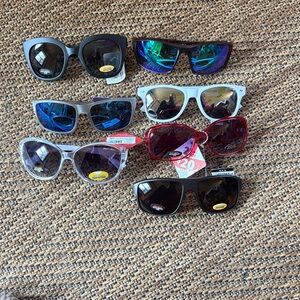 Stylish Sunglasses Set 7 pairs - Black, Silver, Red, NWT
